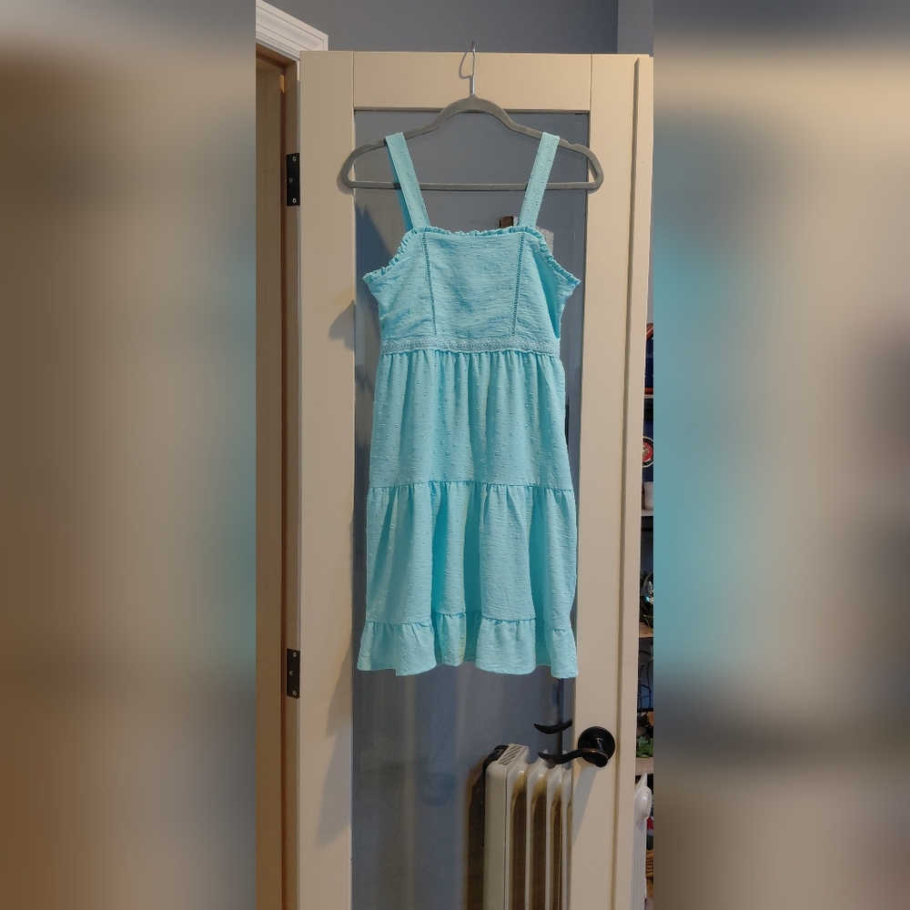 🦋Blue Coquette Swiss Dot Dress